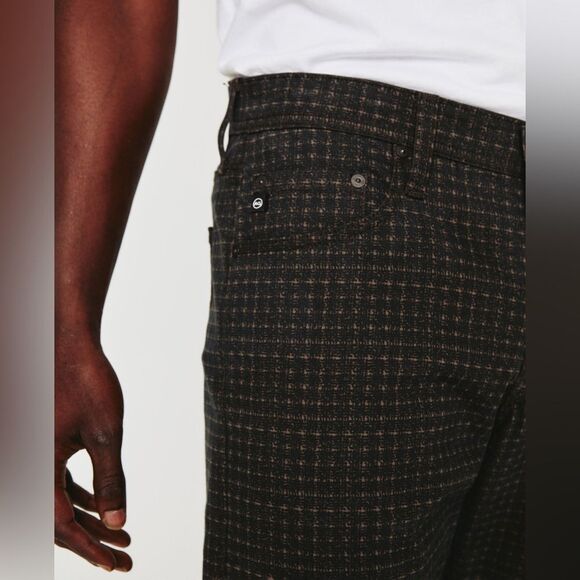 AG ADRIANO GOLDSCHMIED Everett Slim Straight Leg Check Print Pants - Picture 2 of 14
